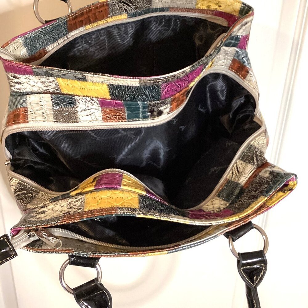 Kimbel Women’s Purse Shoulder Bag Handbag Vinyl Multicolor Y2K Retro - Picture 5 of 9